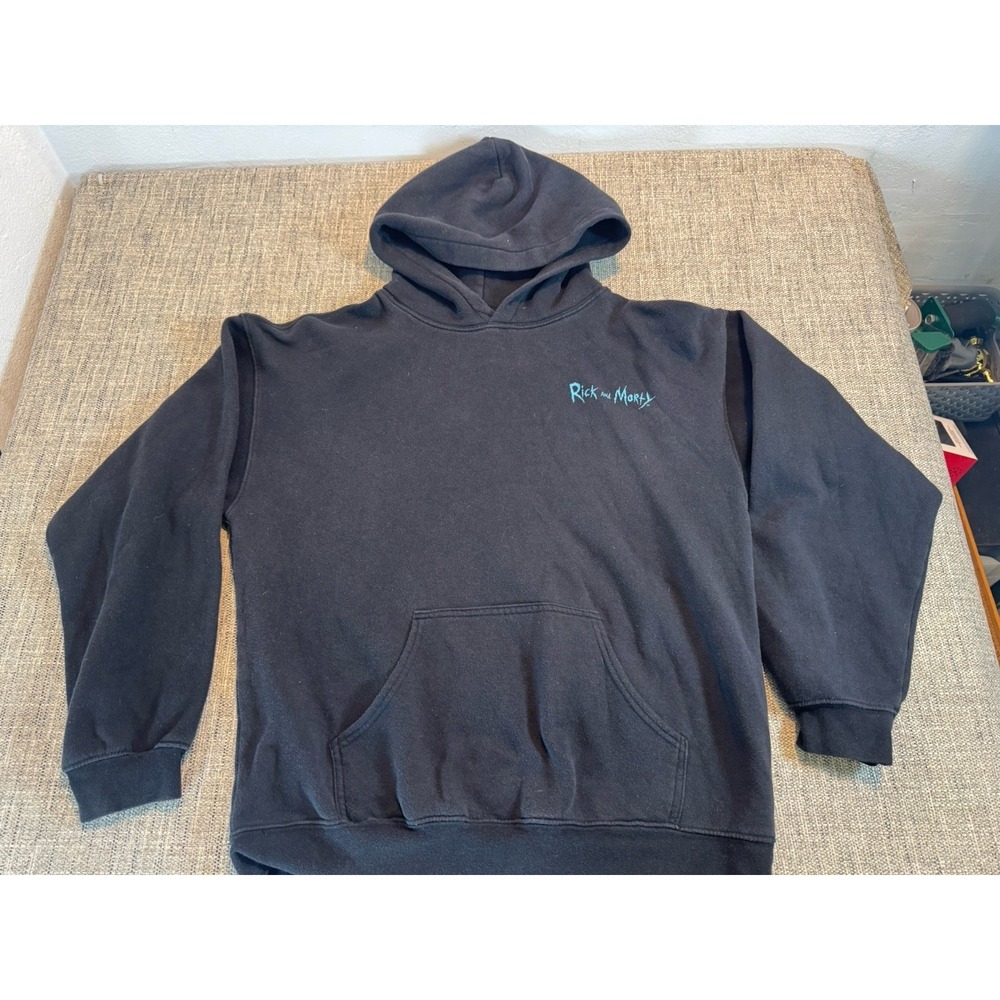 Rick And Morty  Virtual‎ Reality Black Hoodie Size Large Pullover With Pocket - Picture 2 of 16